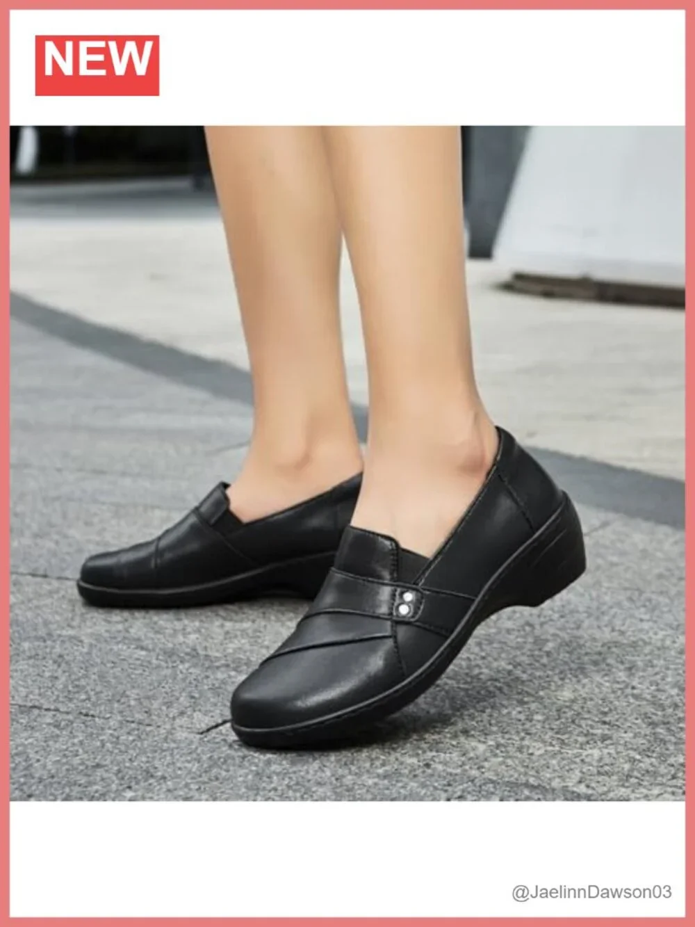 Women's Leather Loafers Slip-Ons Comfortable Work Shoes